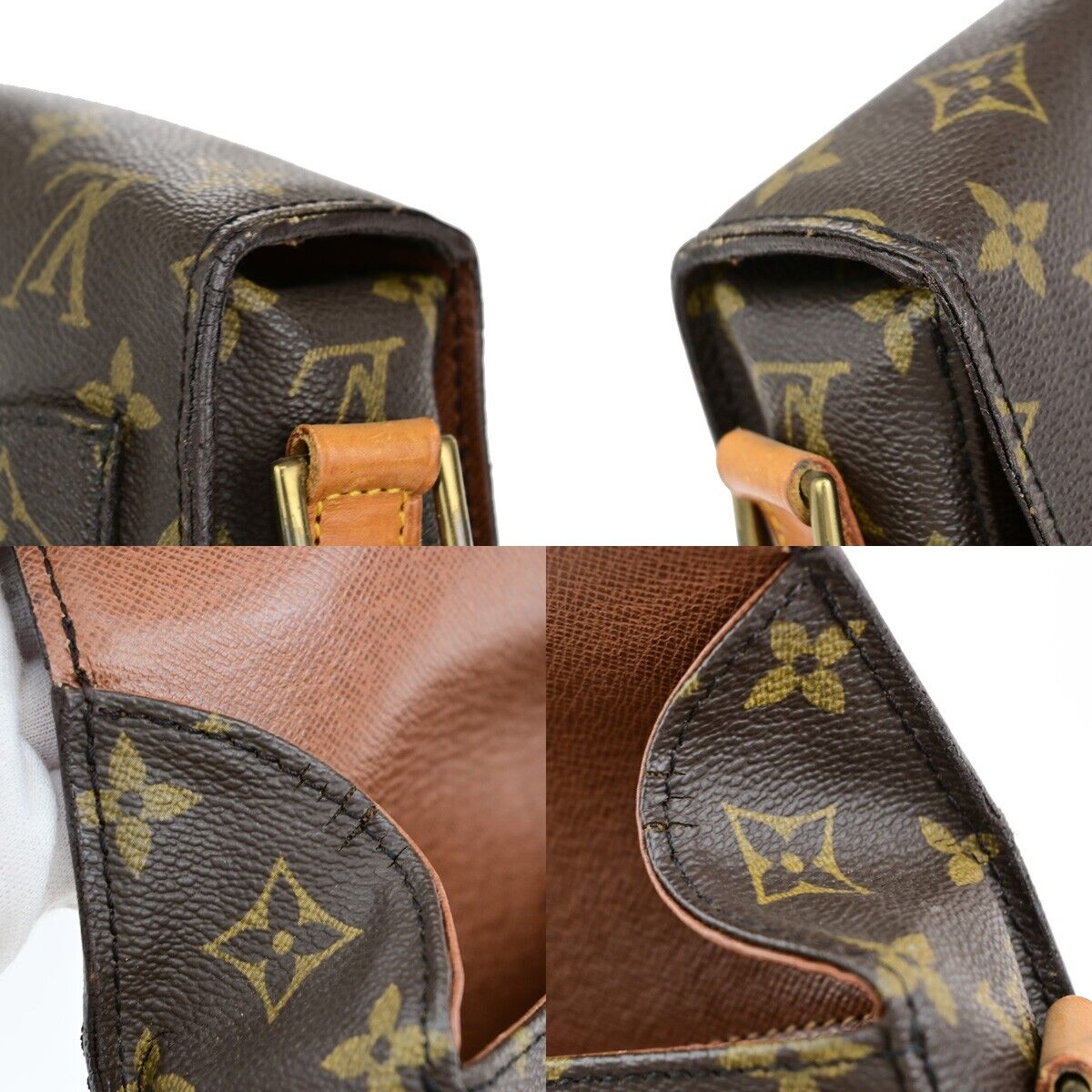 LOUIS VUITTON Saint Cloud GM Shoulder Bag Monogram Leather Brown M51242 30EC732