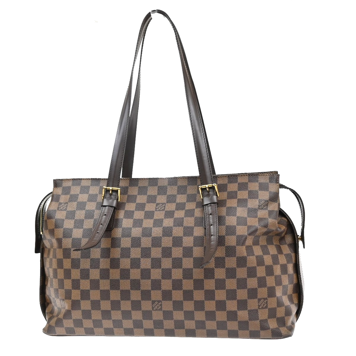 LOUIS VUITTON Chelsea Shoulder Tote Bag Damier Ebene Leather BN N51119 86YJ119