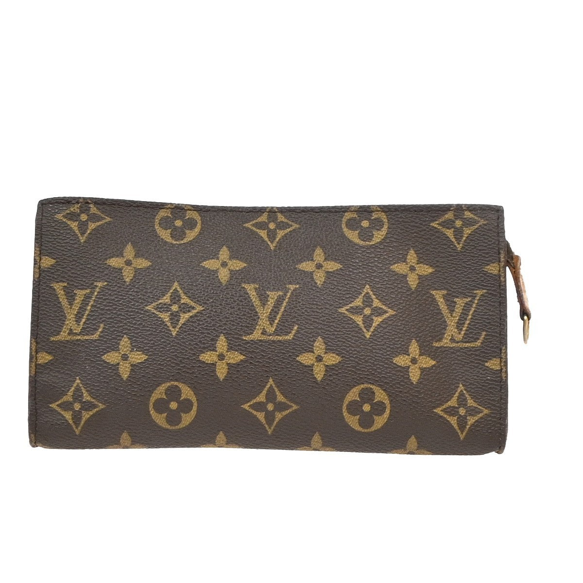 LOUIS VUITTON LV Logo Bucket GM Pouch Bag Monogram Leather Brown GHW 05PA020