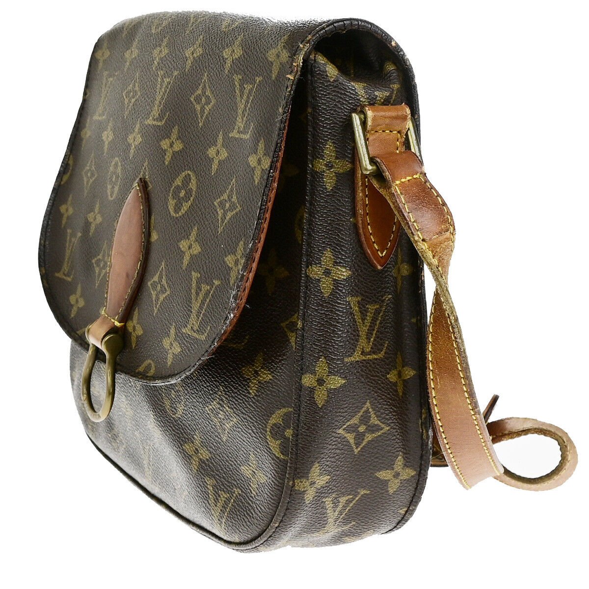 LOUIS VUITTON Saint Cloud GM Shoulder Bag Monogram Leather Brown M51242 69YG707