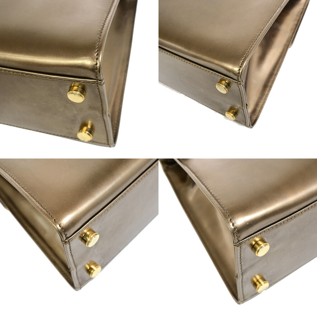 SALVATORE FERRAGAMO Gancini 2Way Shoulder Hand Bag Leather Bronze GHW 81YF996