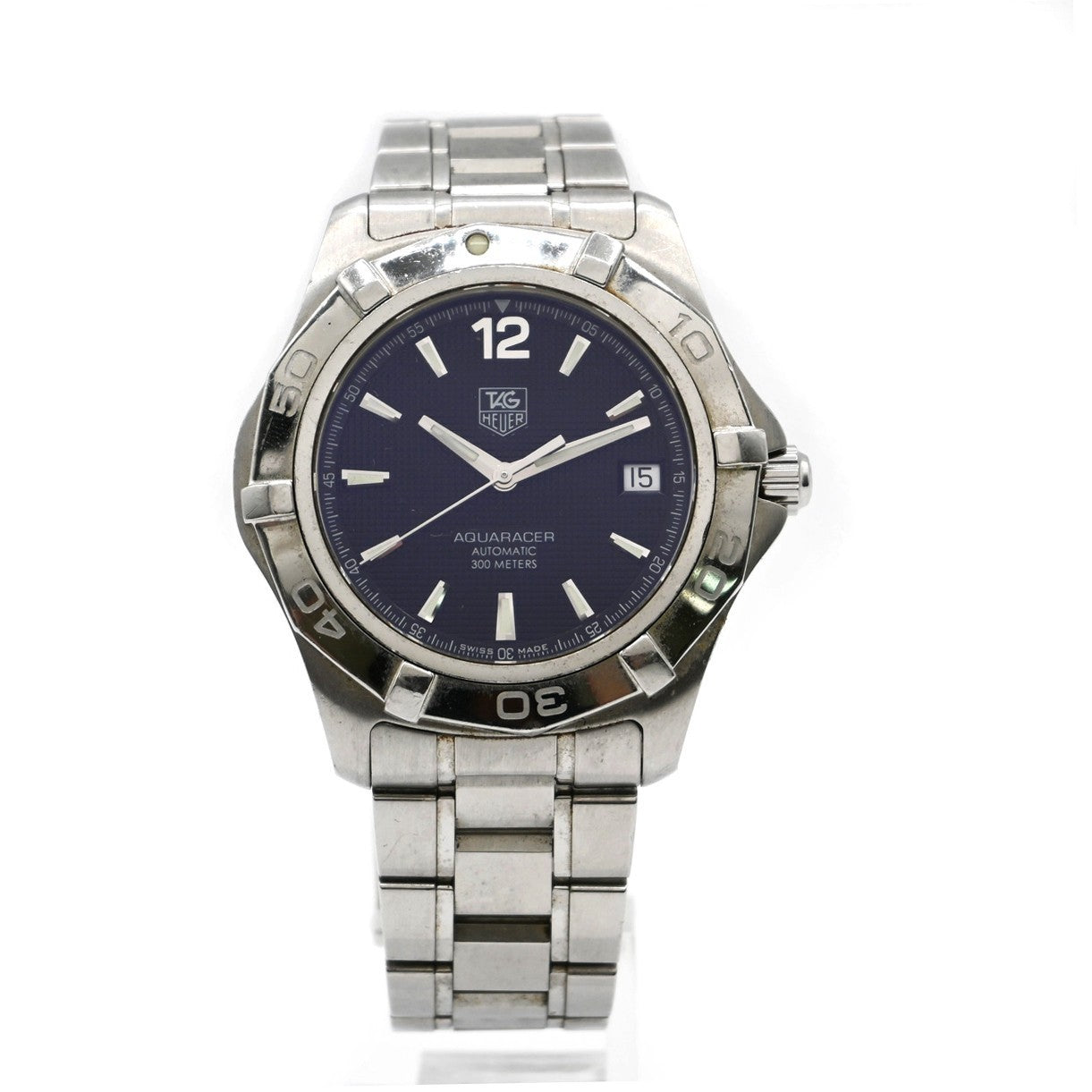 TAG HEUER Aquaracer 300M Watch 39mm WAF2110 Automatic Black Dial Date SS 23LC585