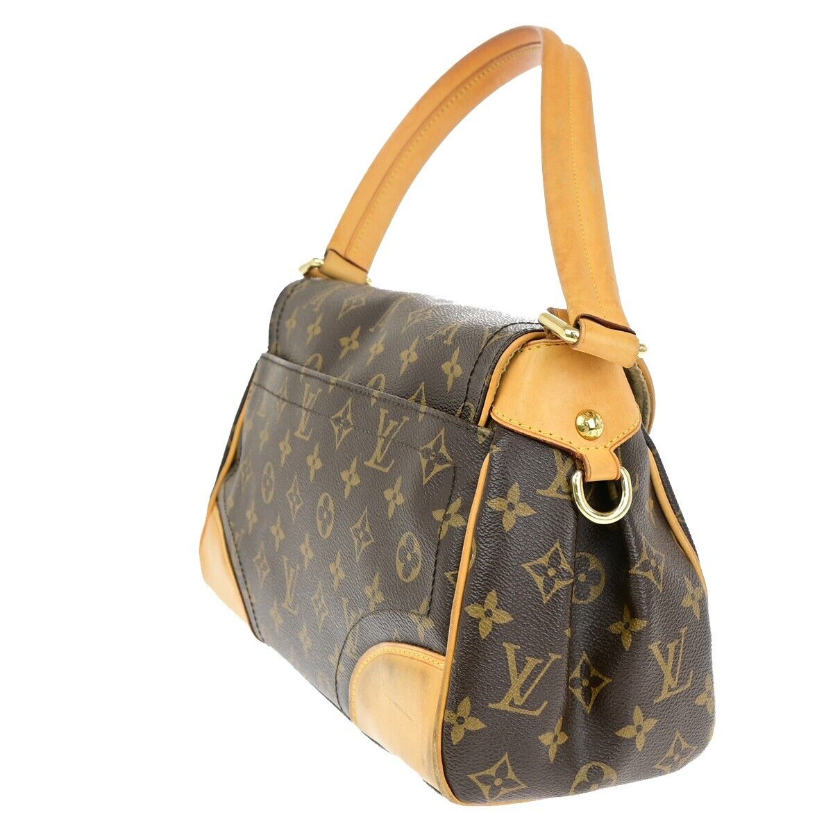 LOUIS VUITTON Logo Beverly MM Shoulder Bag Monogram Leather Brown M40121 12YE651