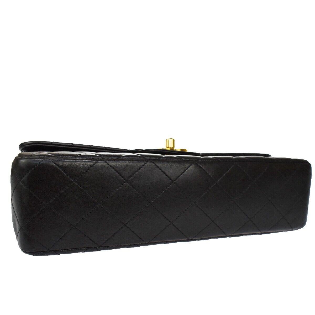 CHANEL CC Matelasse 25 Hand Bag Leather Black Gold France Vintage 759LC173