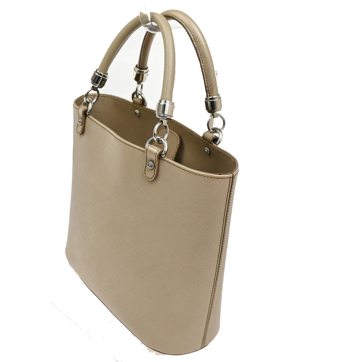 SALVATORE FERRAGAMO Gancini Hand Bag Leather Beige SHW Italy 61TA343