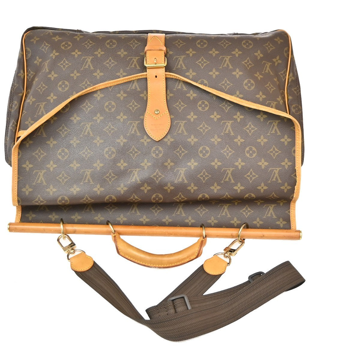 Louis Vuitton Sac Chasse Shoulder Hand Bag Monogram Leather Brown M41140 95PA019