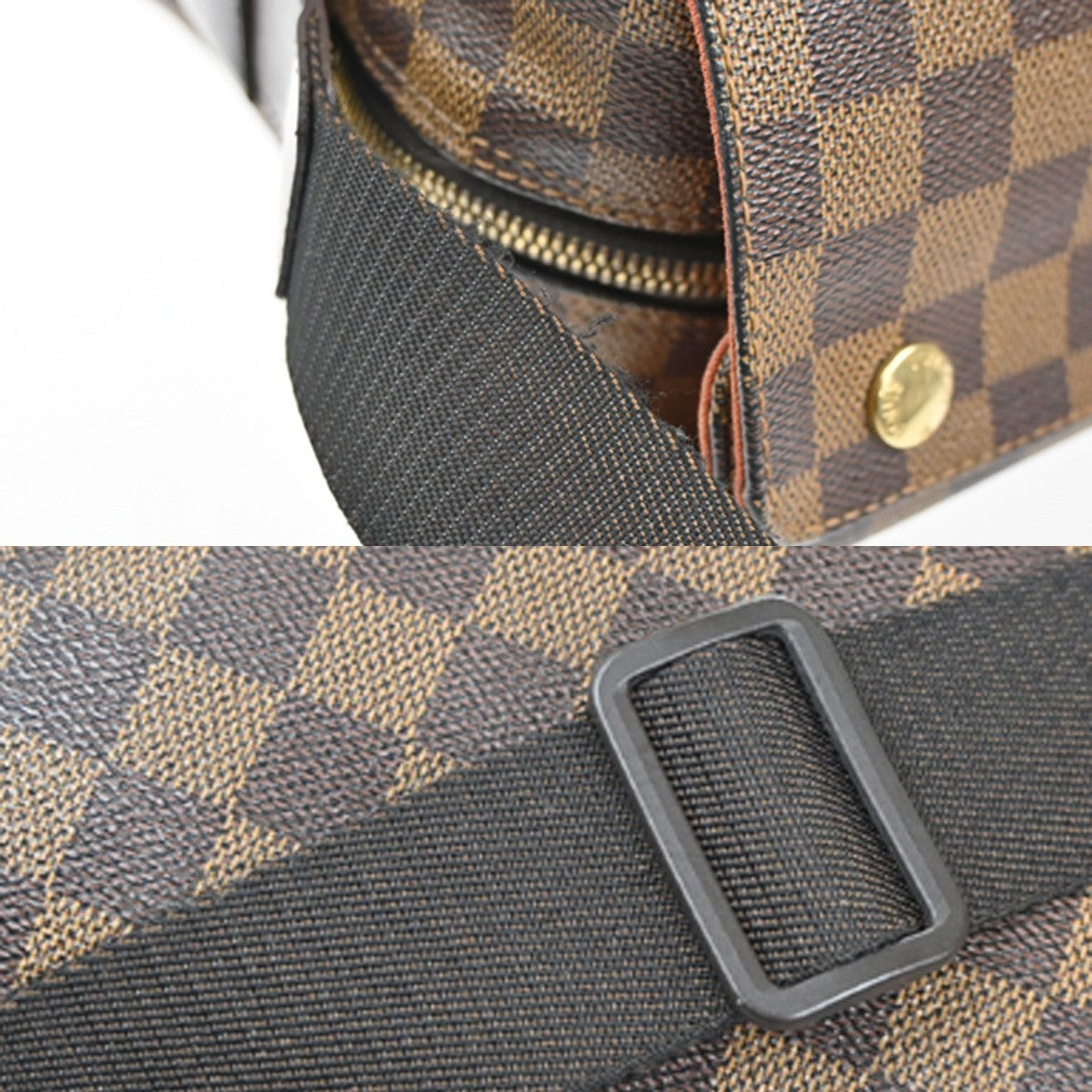 LOUIS VUITTON Naviglio Shoulder Bag Damier Ebene Leather Brown N45255 84KC784