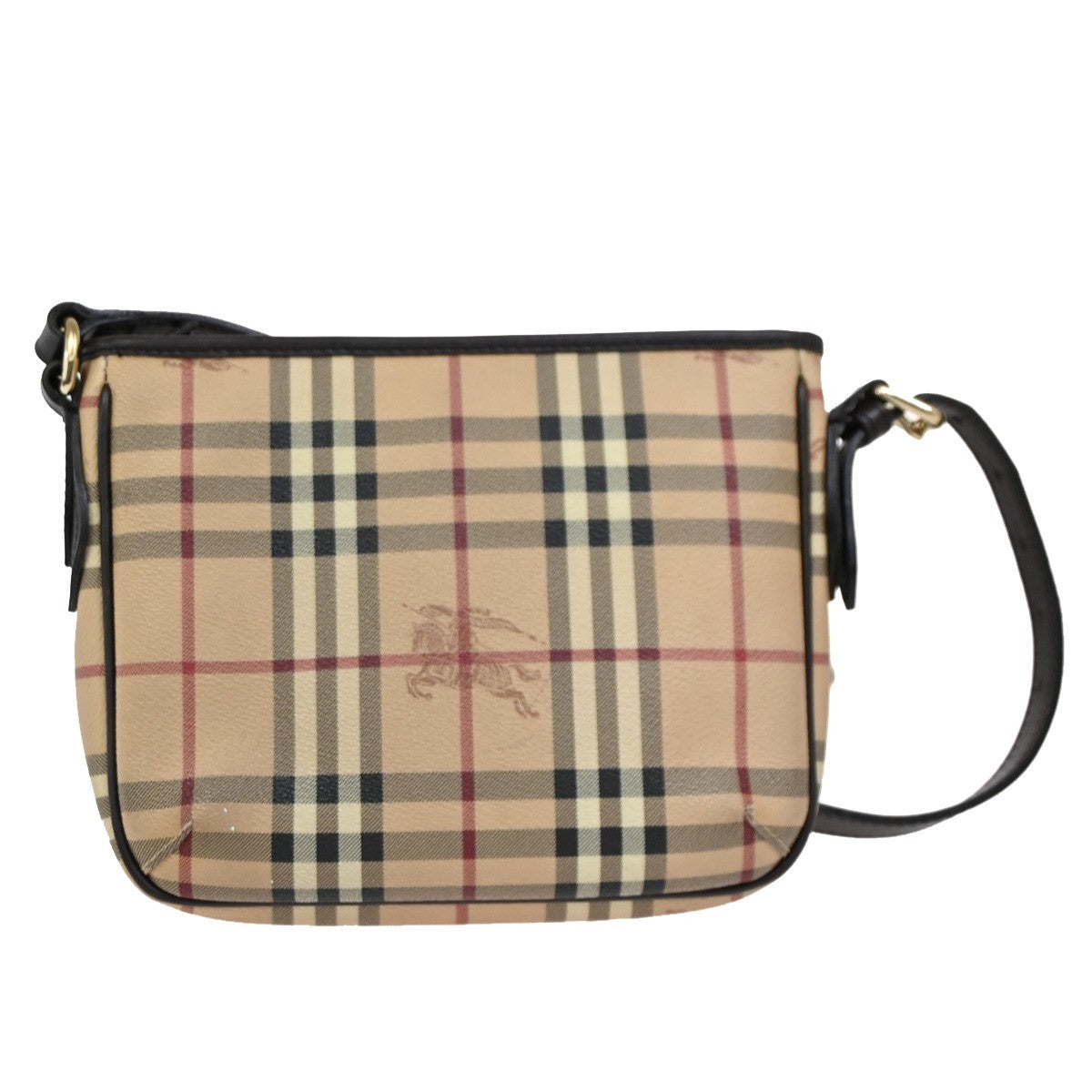 BURBERRY Shadow Horse Nova Check Shoulder Bag PVC Leather Beige BN GHW 80DA151