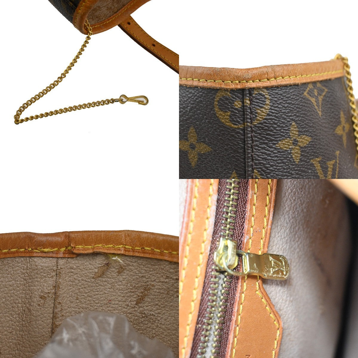 LOUIS VUITTON BUCKET GM Shoulder Tote Bag Monogram Leather Brown M42236 31AA101