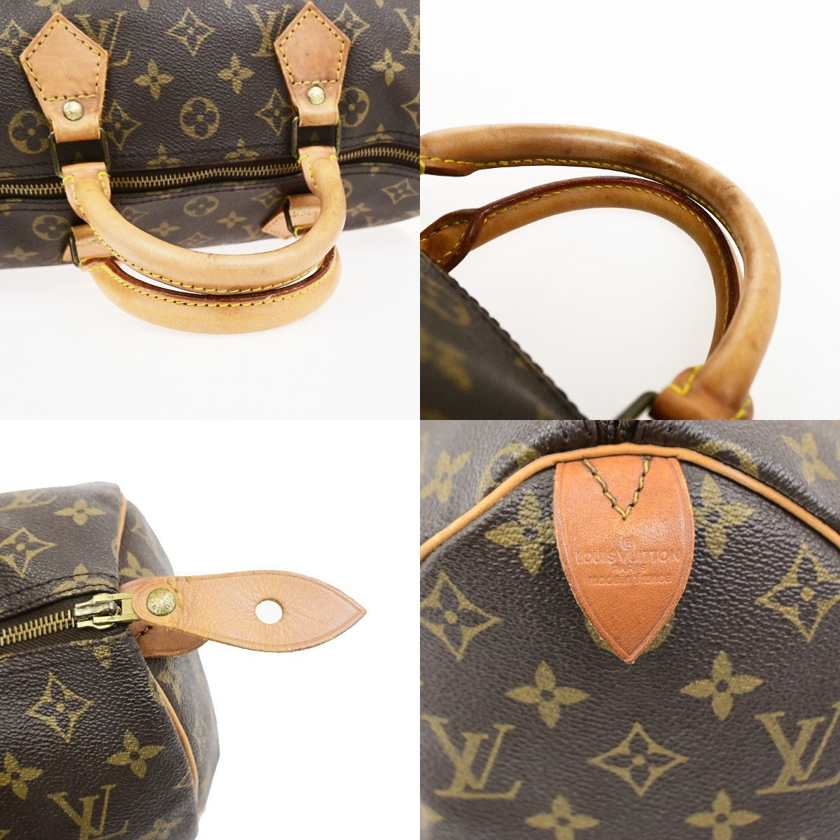 LOUIS VUITTON Speedy 30 Travel Hand Bag Monogram Leather Brown M41526 20KD153