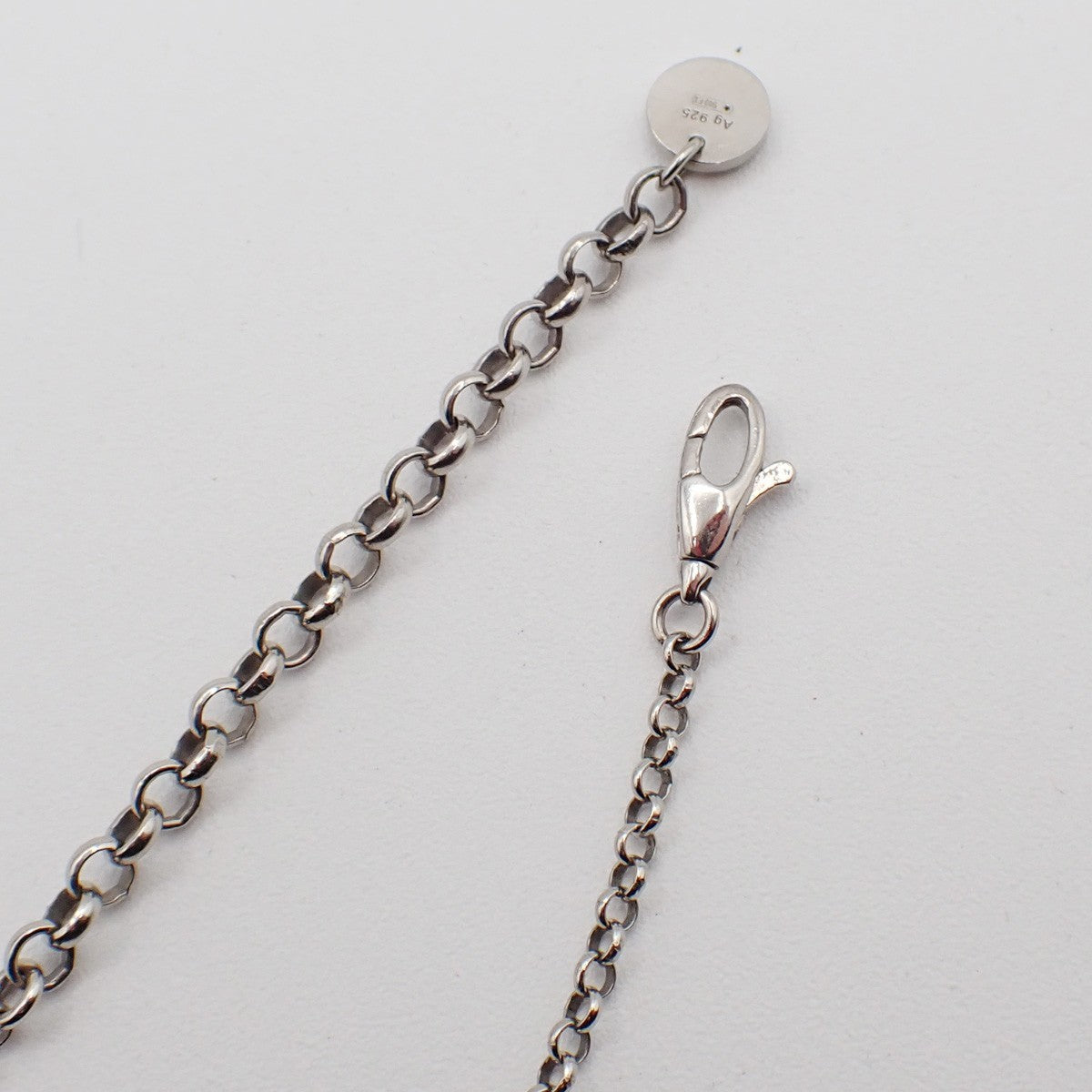 GUCCI Logo Interlocking G Chain Necklace AG925 Silver Italy 01KP557