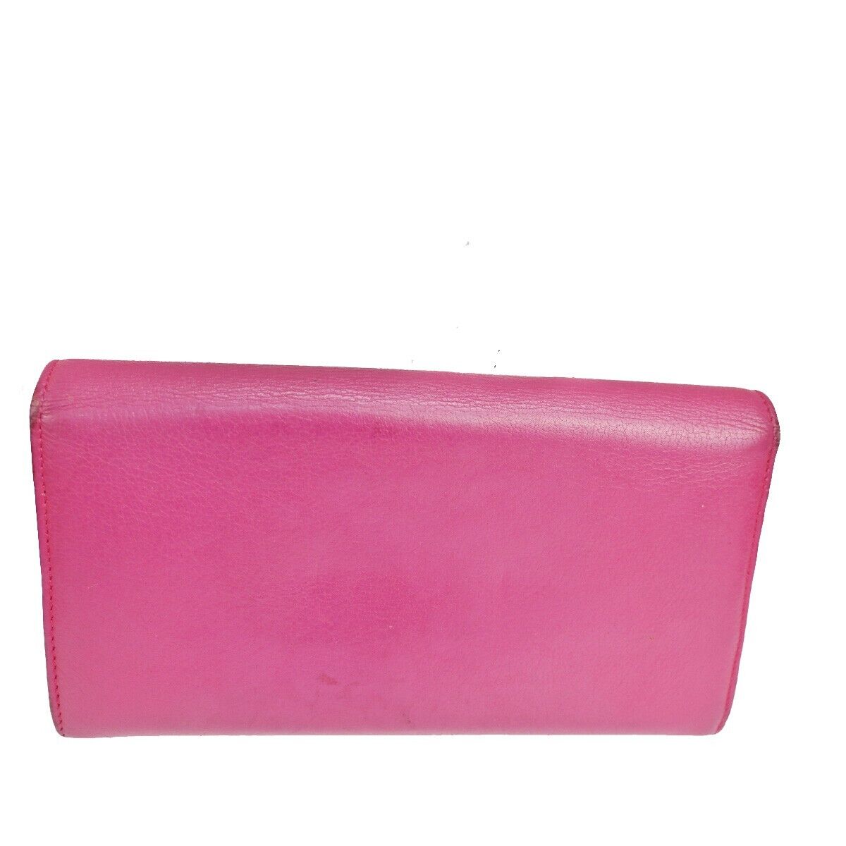 YVES SAINT LAURENT YSL Logo Long Zipper Wallet Purse Leather Pink 66SH355