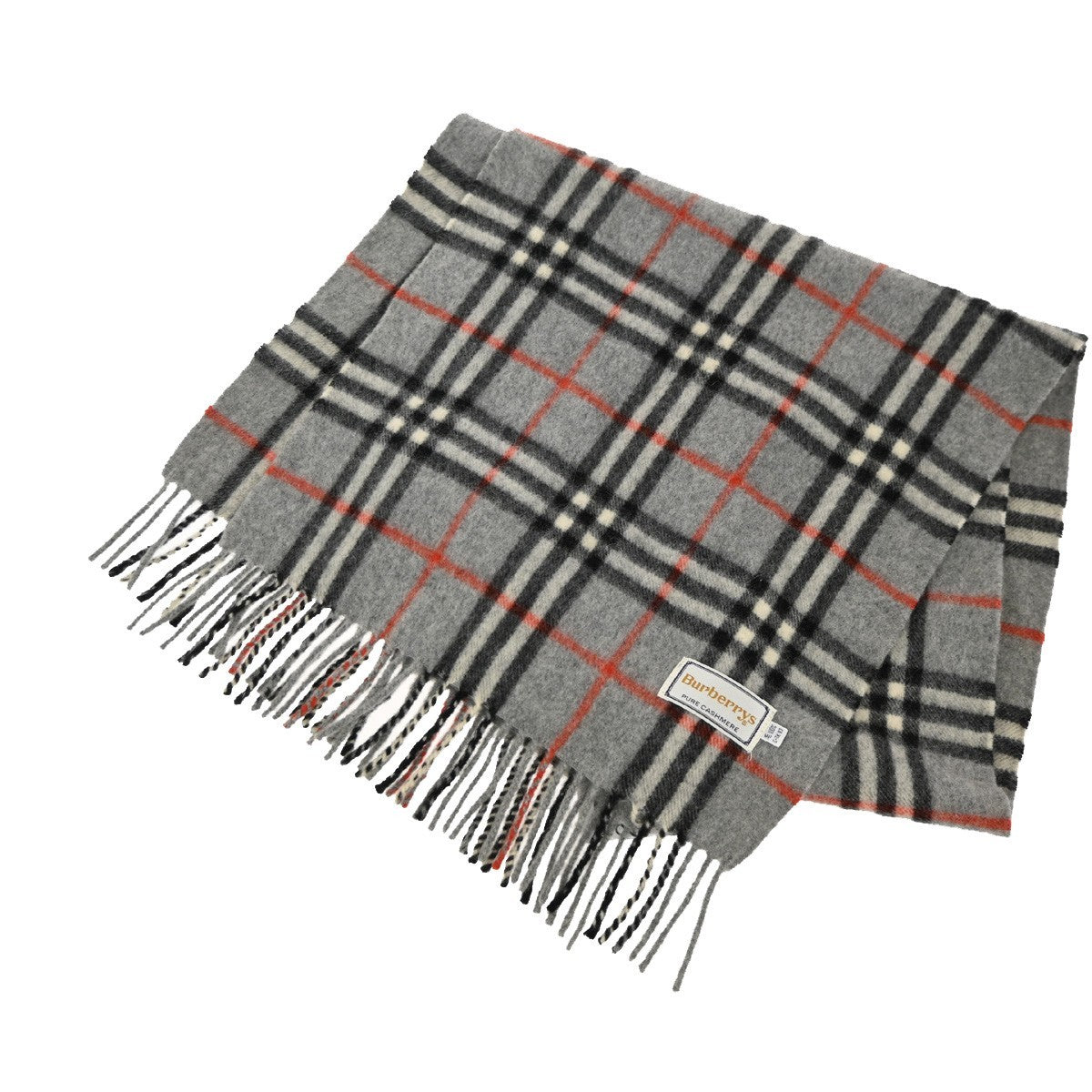 BURBERRY Logo Nova Check Scarf Maffler Cashmere Gray 60EG274