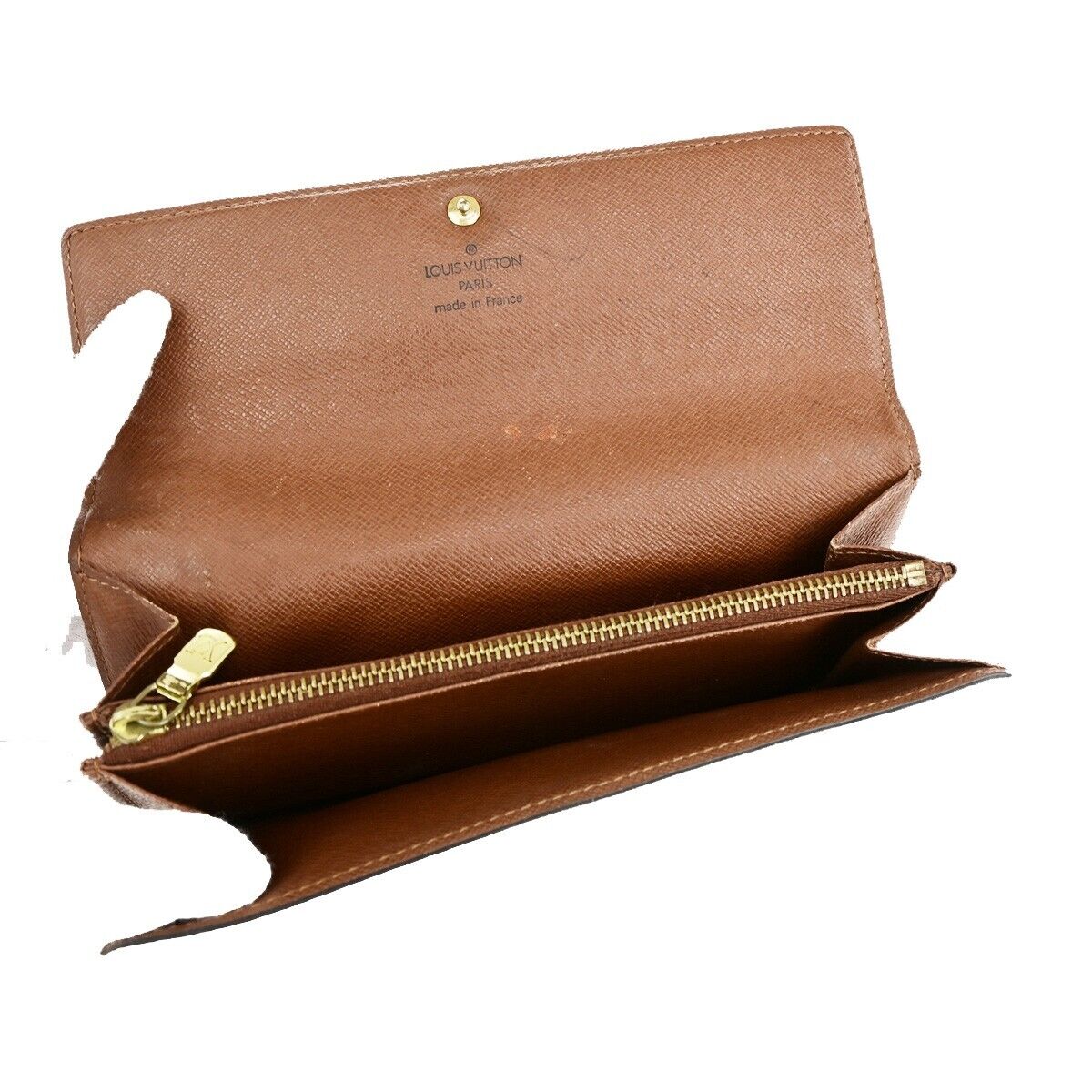 LOUIS VUITTON 4 Set Long Bifold Wallet Purse Monogram Leather Brown 36YF005