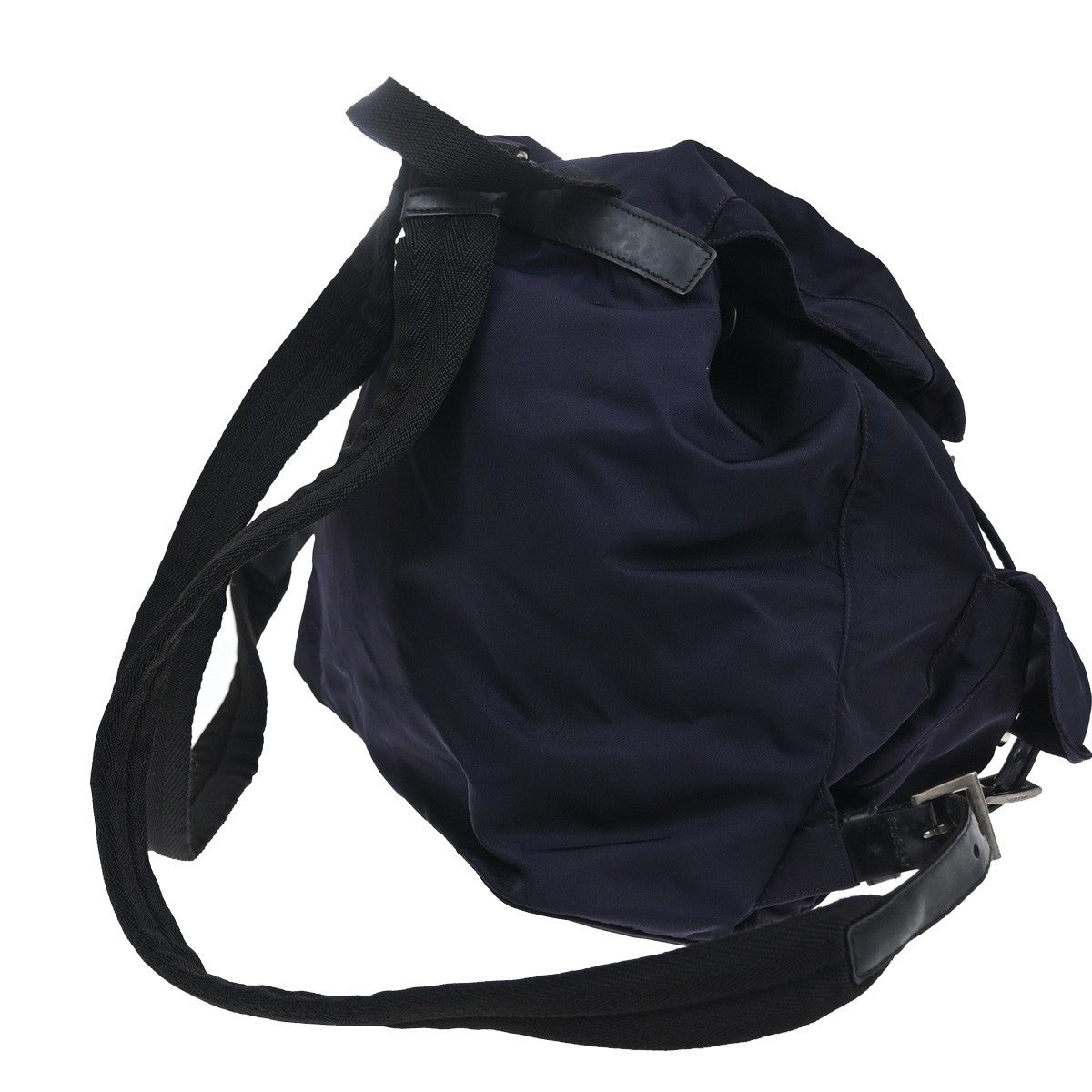 PRADA MILANO Logo Tessuto Drawstring Backpack Nylon Leather NY SHW Italy 35CB021