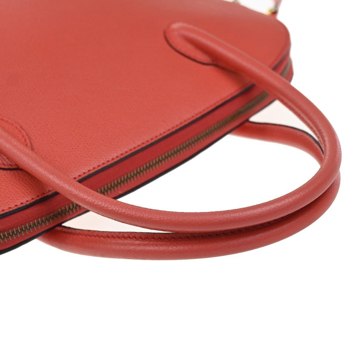 CELINE Logo 2way Shoulder Hand Bag Leather Orange Italy 84EG349
