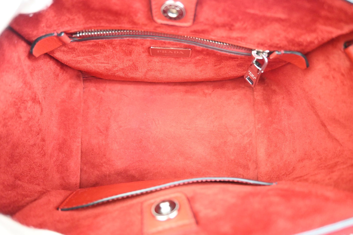 PRADA MILANO Triangle Logo 2Way Shoulder Hand Bag Leather Red SHW Italy 12ZA346