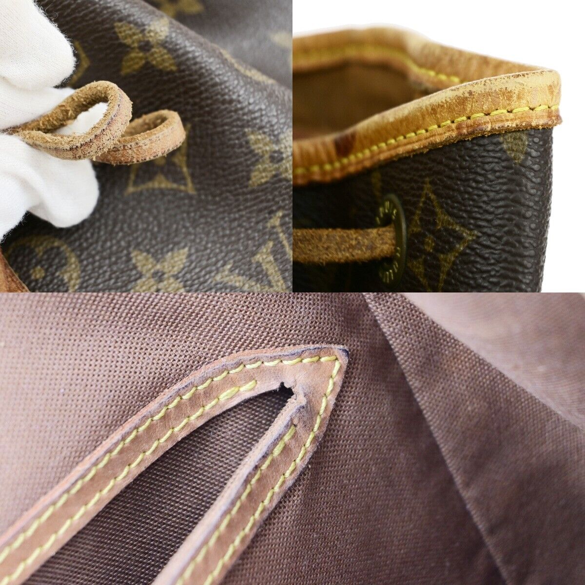 LOUIS VUITTON Montsouris MM Backpack Bag Monogram Leather Brown M51136 74EB830