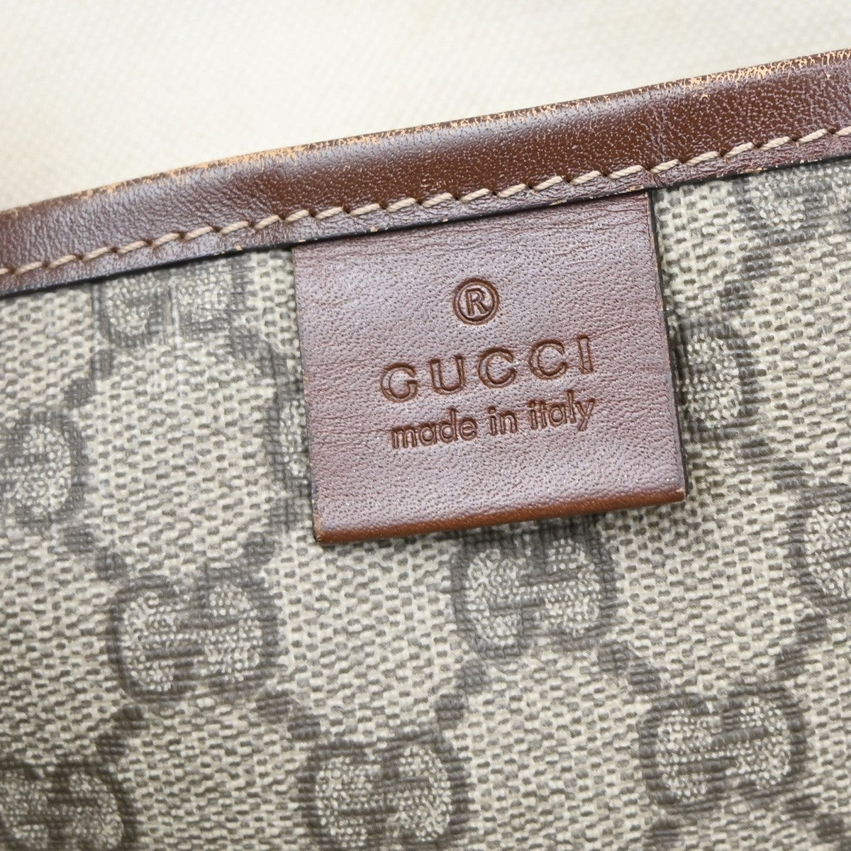 GUCCI Logo Sherry GG Pattern Shoulder Bag Supreme Leather Brown Italy 35KP550