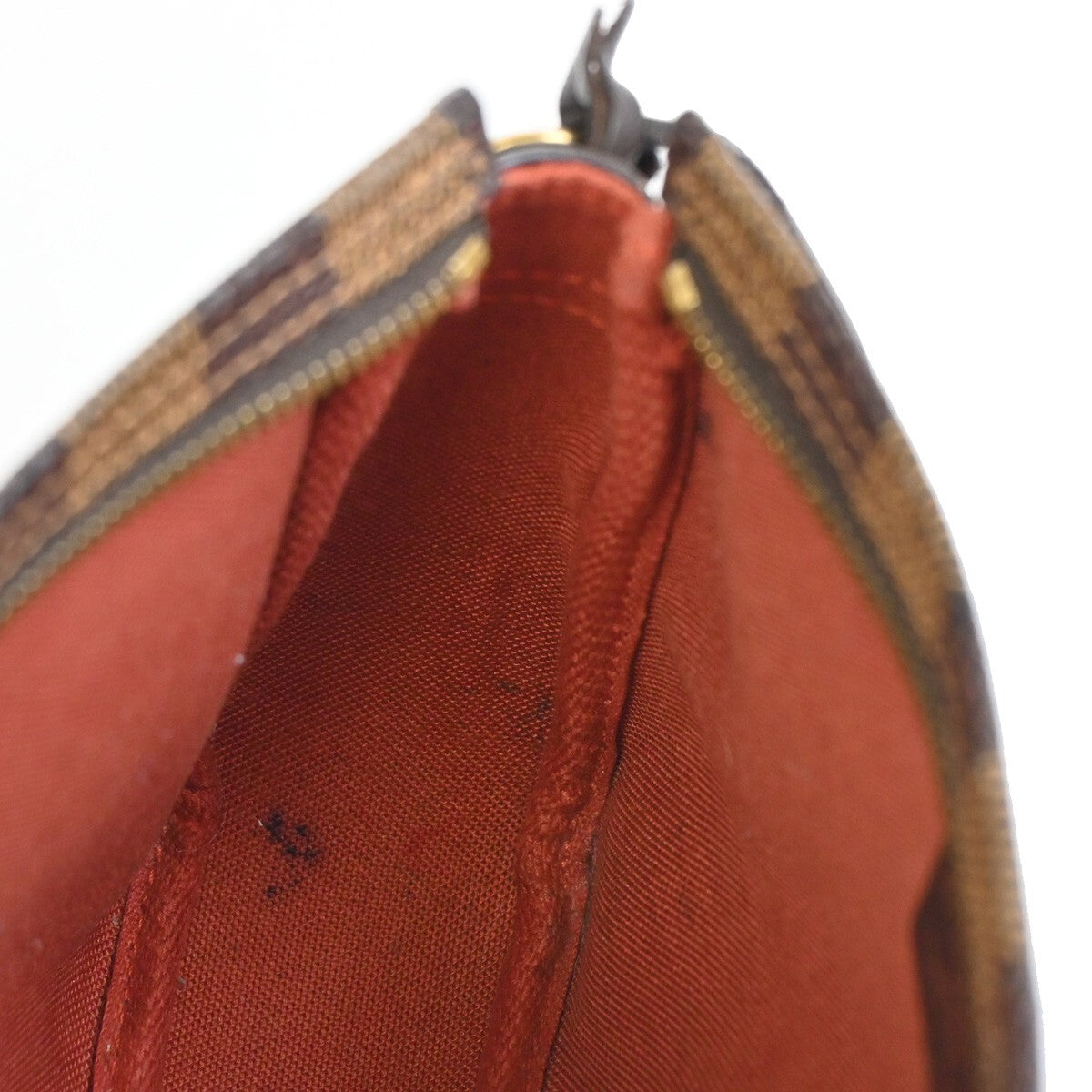 LOUIS VUITTON  Trousse Makeup Hand Bag Damier Ebene Leather Brown N51982 61FB538