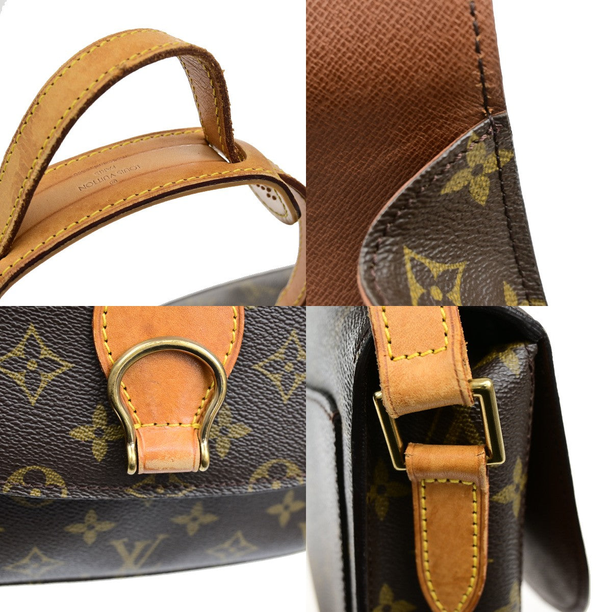 LOUIS VUITTON Saint Cloud GM Shoulder Bag Monogram Leather Brown M51242 35YH130