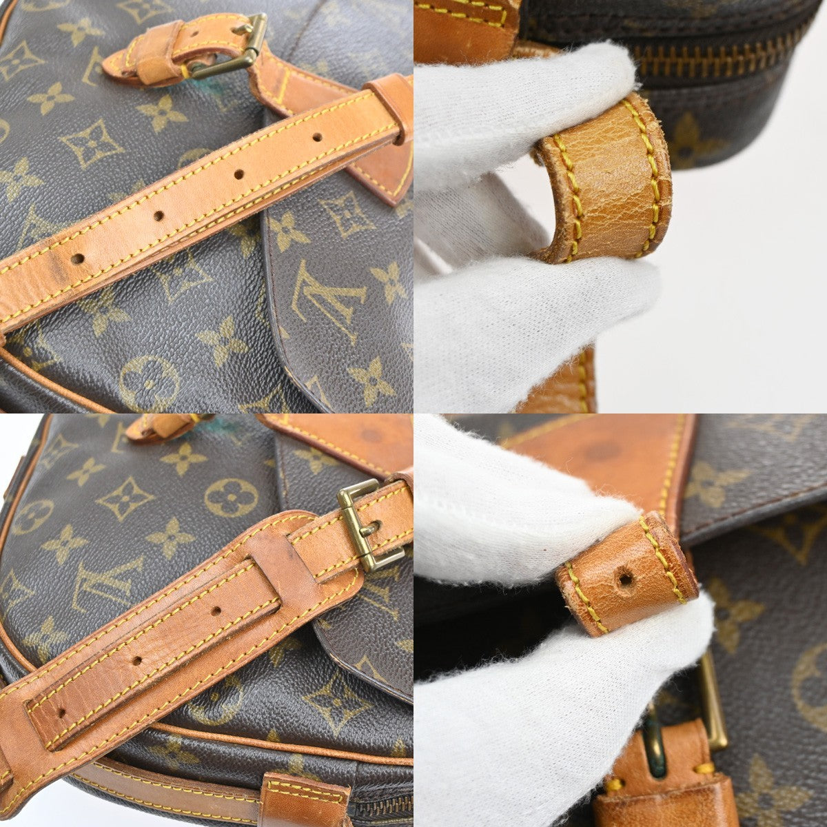 LOUIS VUITTON Jeune Fille GM Shoulder Bag Monogram Leather Brown M51225 39CA939