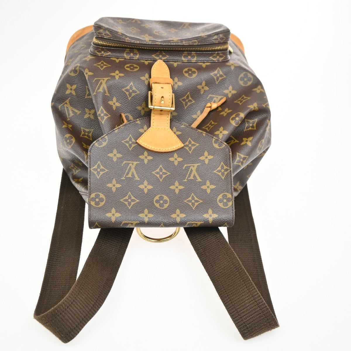 LOUIS VUITTON Montsouris GM Backpack Bag Monogram Leather Brown M51135 99PA036