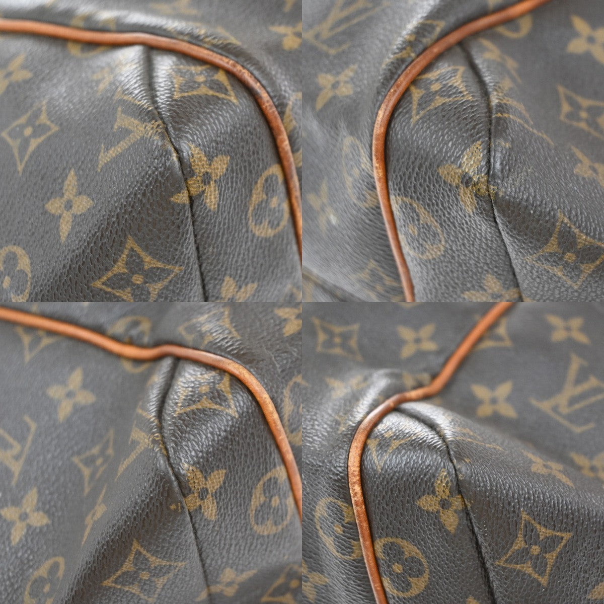 LOUIS VUITTON Logo Totally MM Shoulder Bag Monogram Leather Brown M56689 34EG374