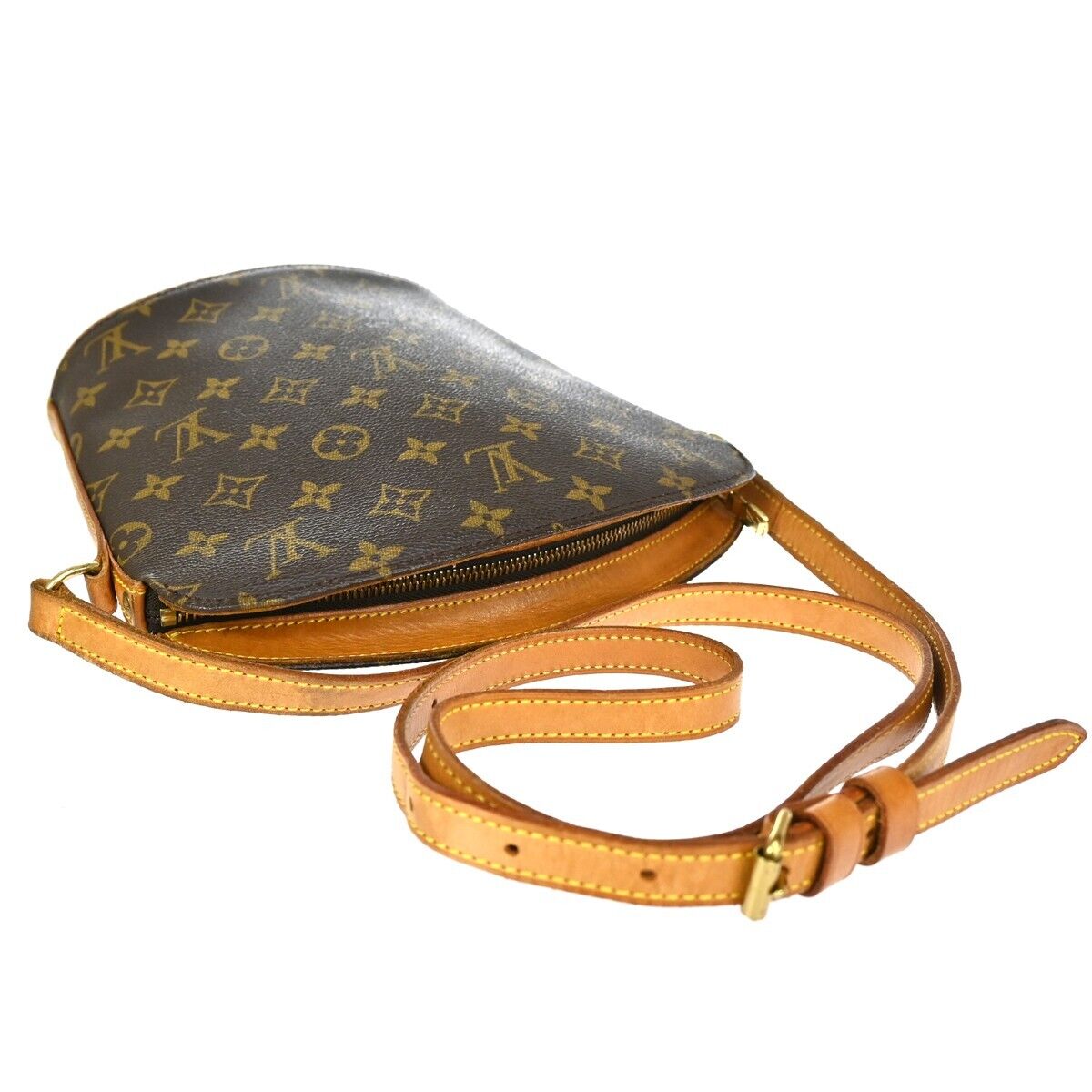 LOUIS VUITTON Logo Drouot Shoulder Bag Monogram Leather Brown M51290 16ED475