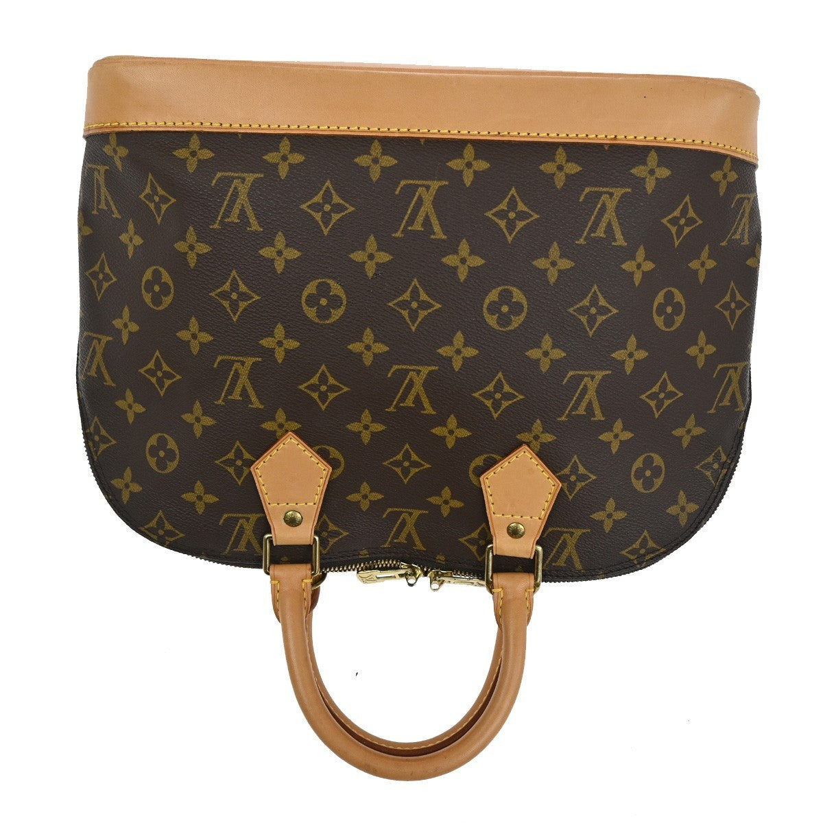 LOUIS VUITTON LV Logo Alma Hand Bag Monogram Leather Brown France M51130 11TA326