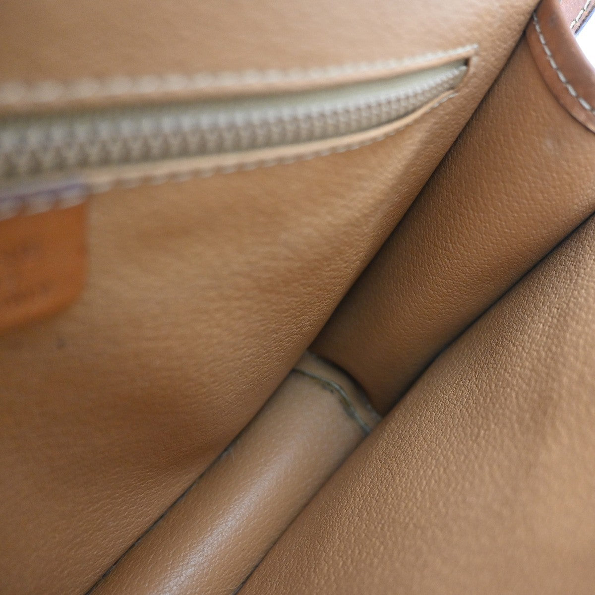 CELINE Logo Macadam Pattern Shoulder Bag PVC Leather Brown Italy 02EF821