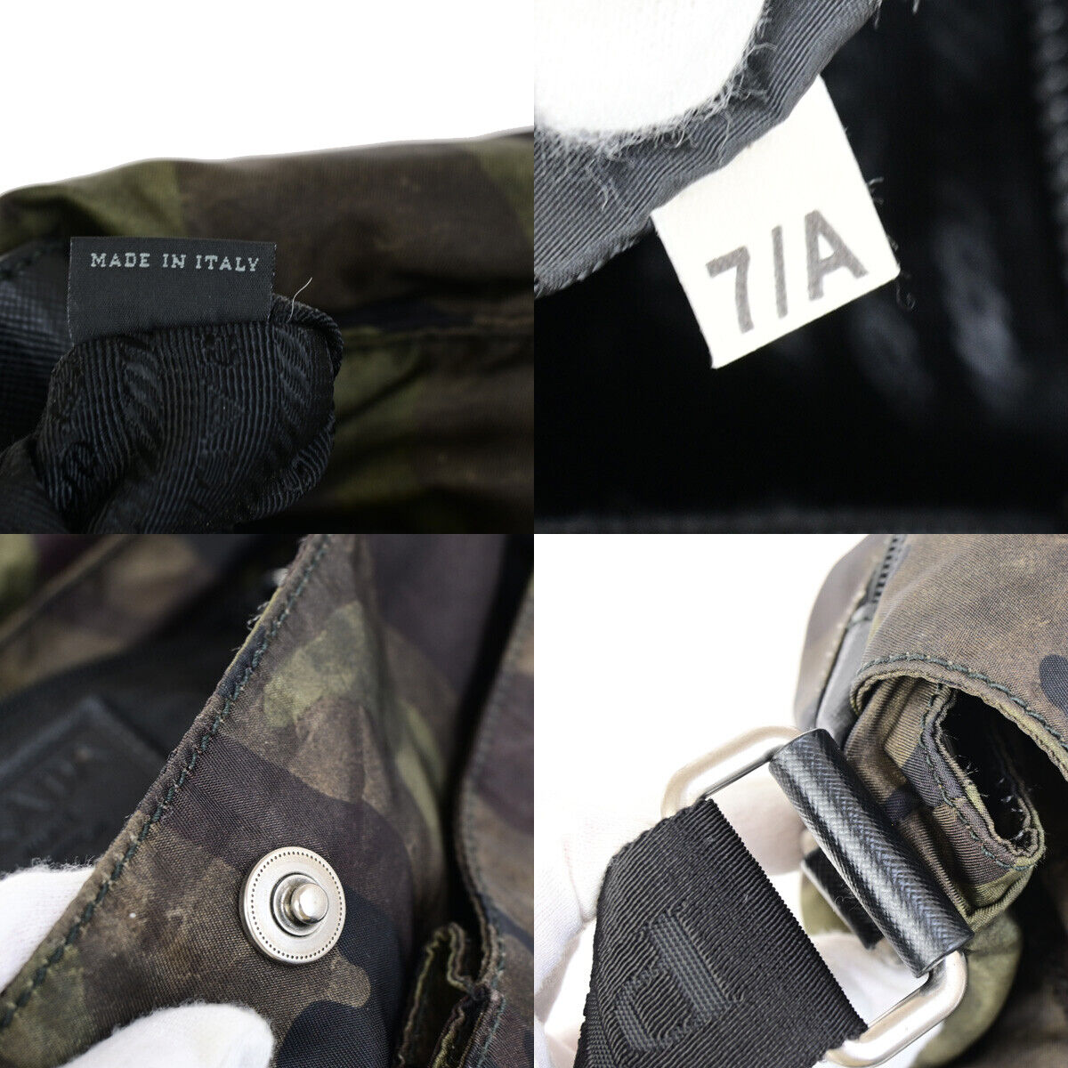 PRADA Tessuto Crossbody Camouflage Shoulder Bag Nylon Leather GN SHW 77YG559