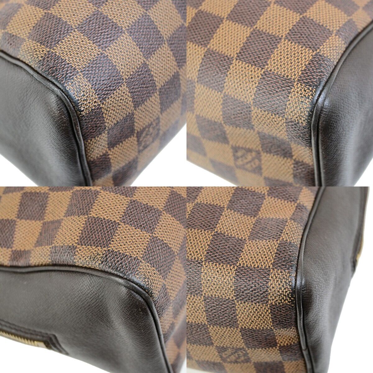 LOUIS VUITTON Brera Hand Bag Damier Ebene Leather Brown France N51150 79ED009