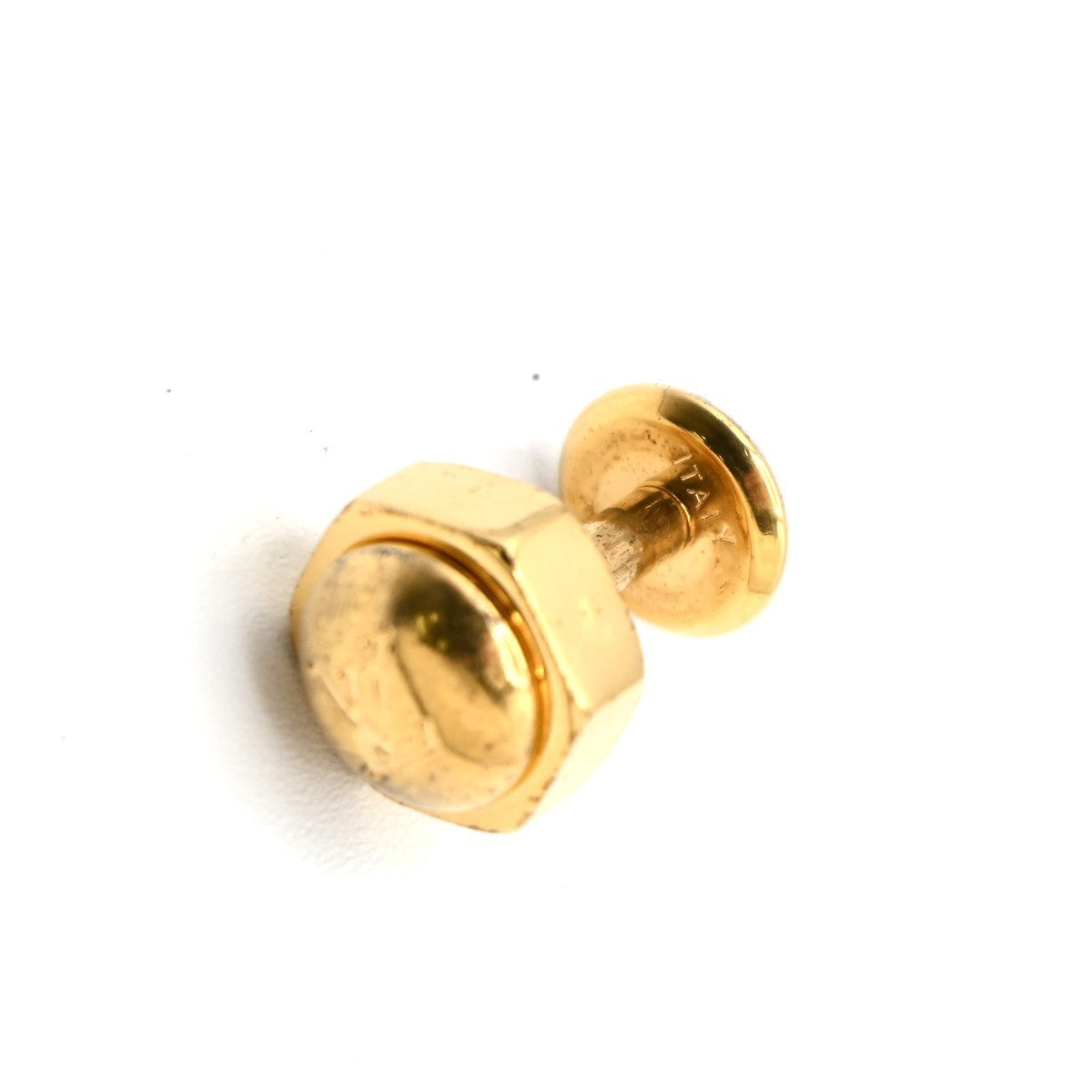 LOUIS VUITTON Cufflinks Bouton Set Case Damier Ebene Gold Italy M61030 61KC477