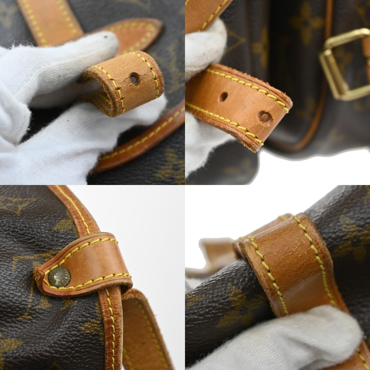 LOUIS VUITTON Logo Saumur 30 Shoulder Bag Monogram Leather Brown M42256 72SA025