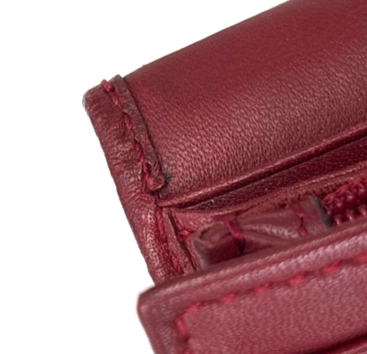 GUCCI Micro Guccissima GG Pattern Bifold Long Wallet Leather Red Italy 31KC718