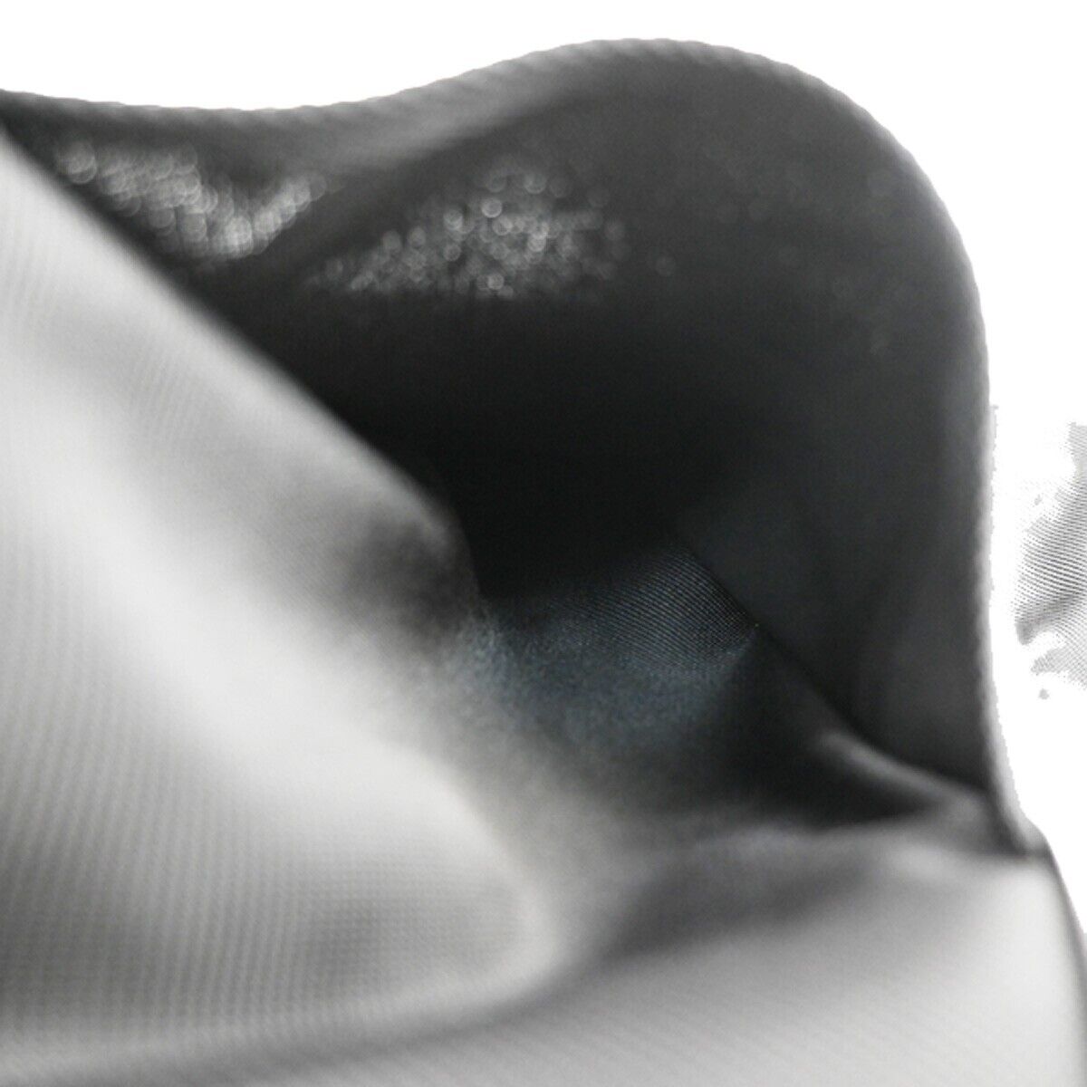 GUCCI Logo Bamboo Tote Hand Bag Nylon Leather Black Silver Italy 09YE231