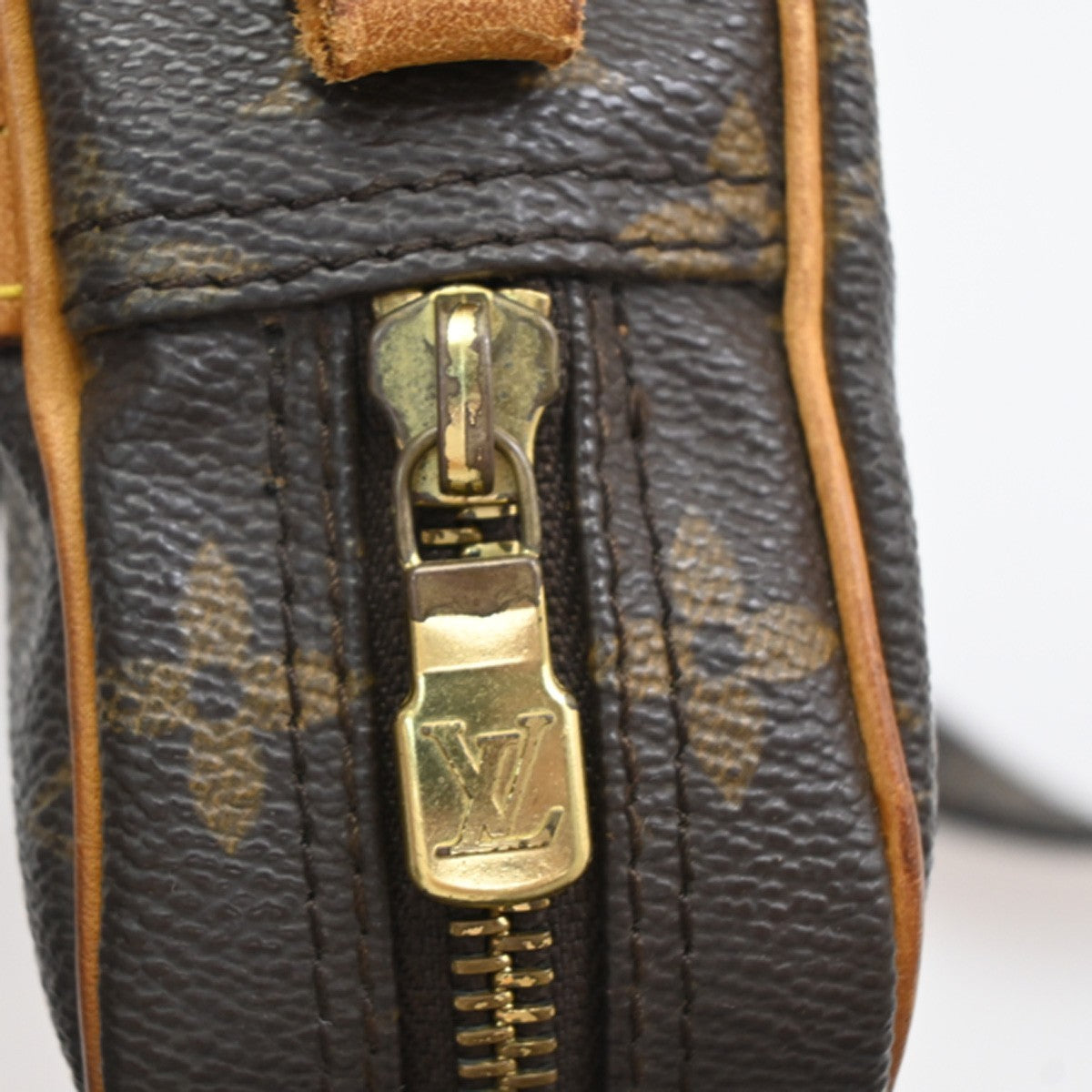LOUIS VUITTON Danube Shoulder Bag Monogram Leather Brown France M45266 67PA042