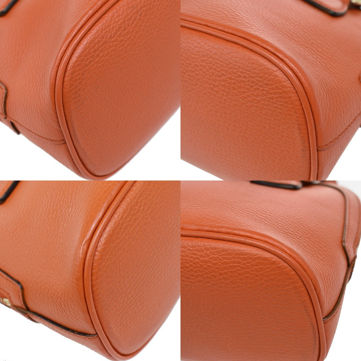 GUCCI Logo Interlocking G 2Way Shoulder Hand Bag Leather Orange GHW 93KB068