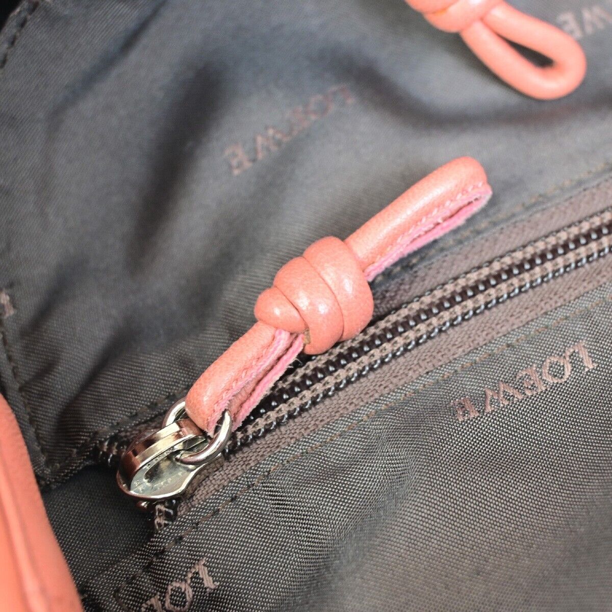 LOEWE Anagram Logos Nappa Aire Hand Bag Leather Pink Made in Spain 62FB185