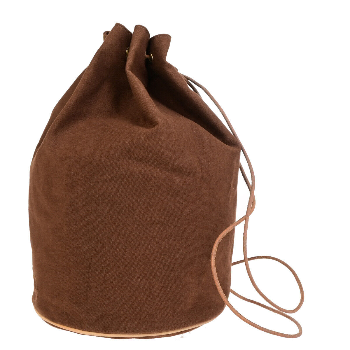 HERMES H Logo Polochon Mimile Shoulder Bag Cotton Leather BN GHW France 35YG636