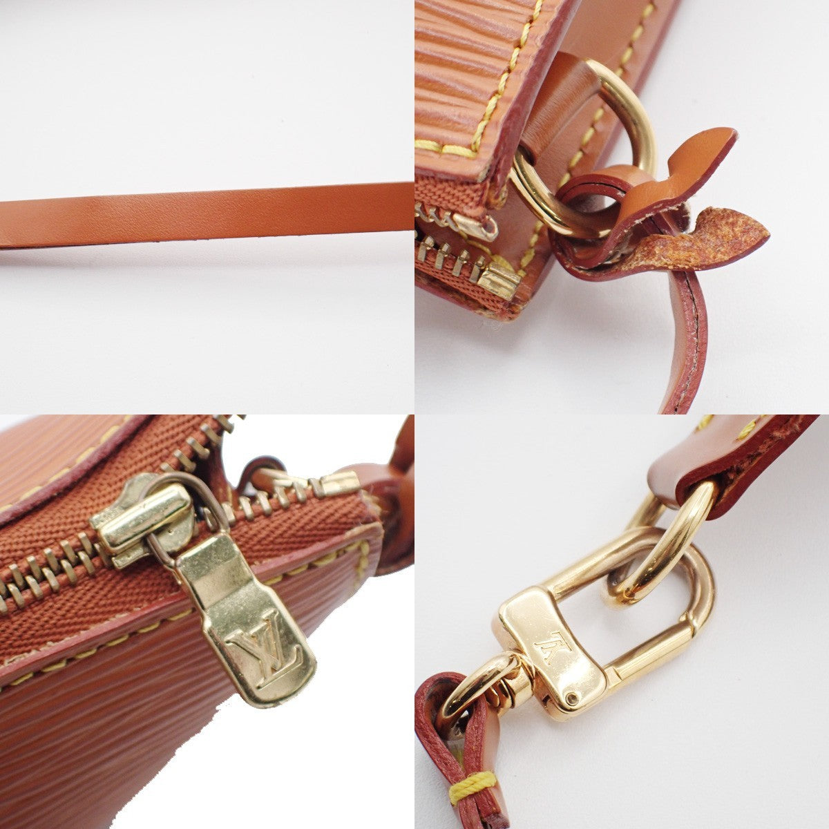 LOUIS VUITTON LV Pochette Accessoires Hand Bag Epi Leather Brown M52943 34RL832