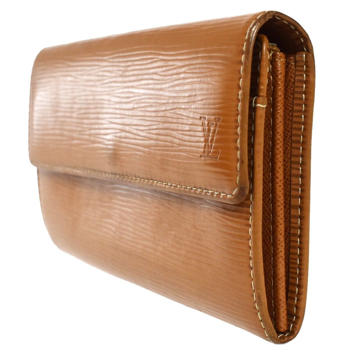 LOUIS VUITTON Porte Monnaie Credit Bifold Wallet Epi Brown France M6359I 05JH674