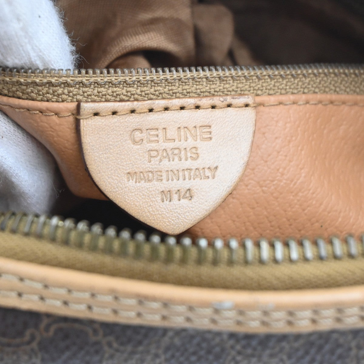 CELINE Logo Macadam Pattern Shoulder Bag PVC Leather Brown GHW Italy 67MA399