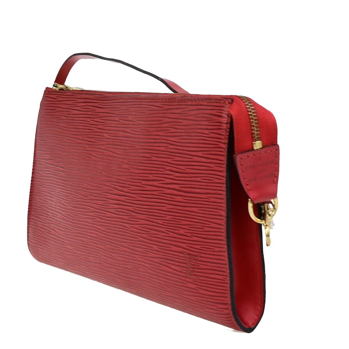 LOUIS VUITTON LV Pochette Accessoires Hand Bag Epi Leather Red M52947 32ED077