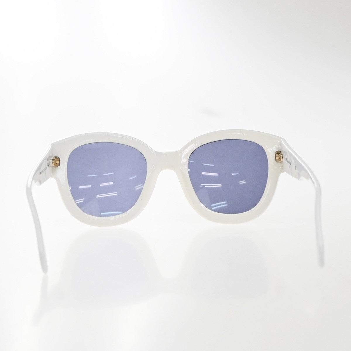 CHANEL Logo Sunglasses Eye Wear Plastic Black White 05247 Italy 68RP135