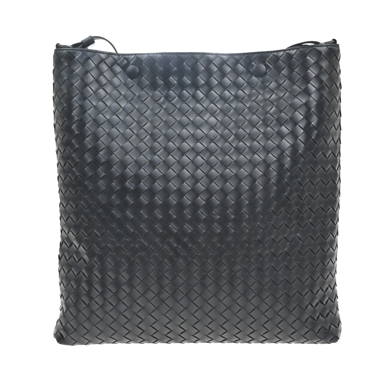 BOTTEGA VENETA Logo Intrecciato Shoulder Bag Leather Black Italy 12RL882