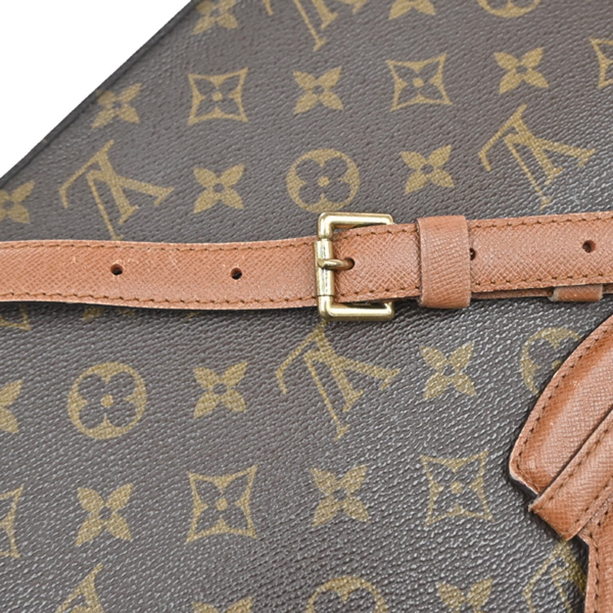LOUIS VUITTON Courcelles Shoulder Bag Monogram Leather Brown M51375 86YH461