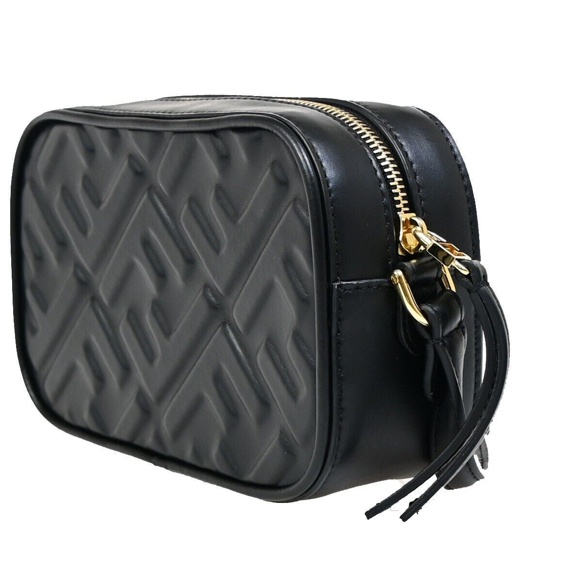 FENDI Zucca Pattern Camera Case Mini Shoulder Bag Embossing Leather BK 635RJ856
