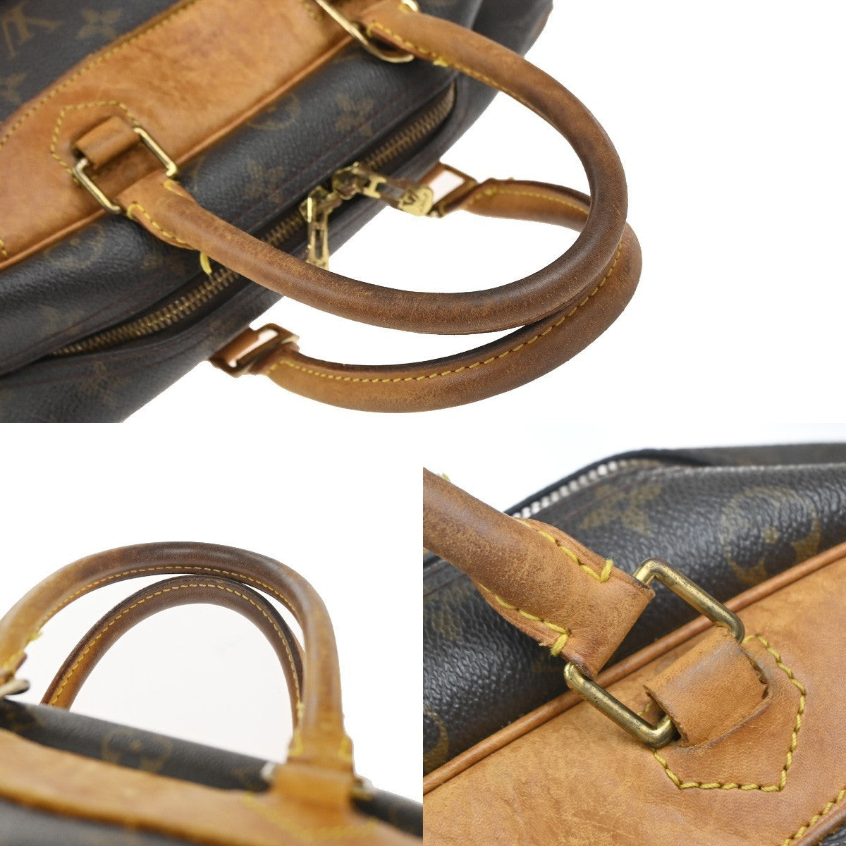 LOUIS VUITTON LV Logo Deauville Hand Bag Monogram Leather Brown M47270 36KP401